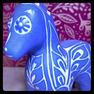 Vintage Pablo Zabal Chili Horse Figurine Blue&wht